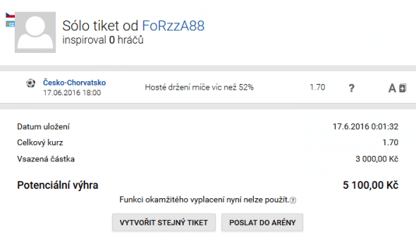 Výherný tiket na Chorvátsko v Tipsporte