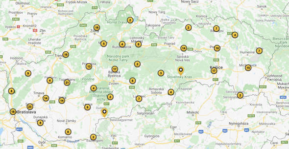 Fortuna mapa pobočiek