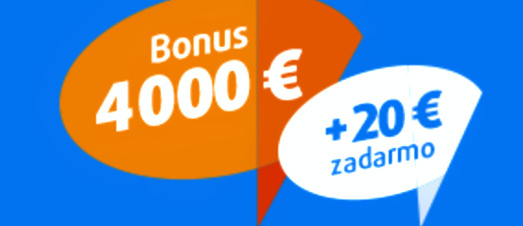 Bonusy 20 € a 4000 € v Tipsporte