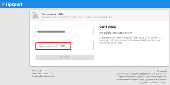 Tipsport registrácia - krok 4
