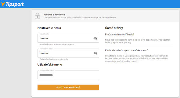 Tipsport registrácia - krok 5