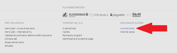 Tipsport kontrola tiketu