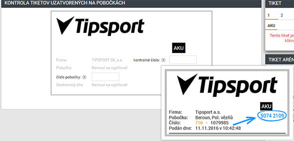 Tipsport - kontrola tiketov na pobočkách