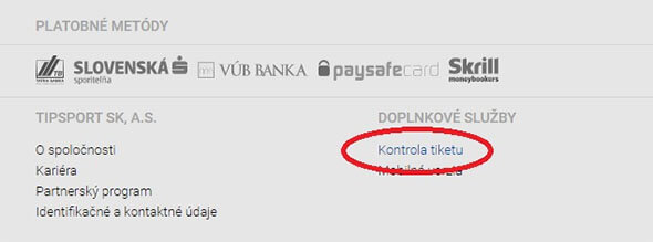 Tipsport kontrola tiketu