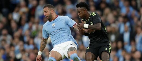 Kyle Walker (Manchester City) vs. Vinicius Junior (Real Madrid) v Lige majstrov - Zdroj Profimedia