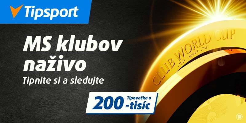 Kliknite sem, tipujte a sledujte MS klubov 2025 naživo na Tipsport TV. Zapojiť sa môžete aj do Tipovačky o 200 000 €!