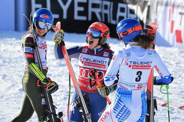 Alpské lyžovanie - Shiffrin, Bassino, Vlhová, - Zdroj LiveMedia, Shutterstock.com