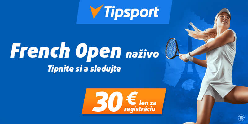 Tipujte a sledujte French Open 2023 s bonusom v Tipsporte!