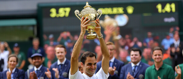 Tenis, Roger Federer, víťaz tenisového grandslamu Wimbledon 2017 - Zdroj ČTK, PA, Gareth Fuller
