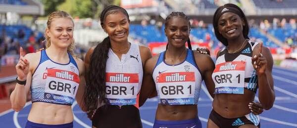 Dina Asher-Smith, Beth Dobbin, Imani Lansiquot, Dina Asher-Smith a Daryll Neita, Veľká Británia, 4x100 m - Zdroj Profimedia