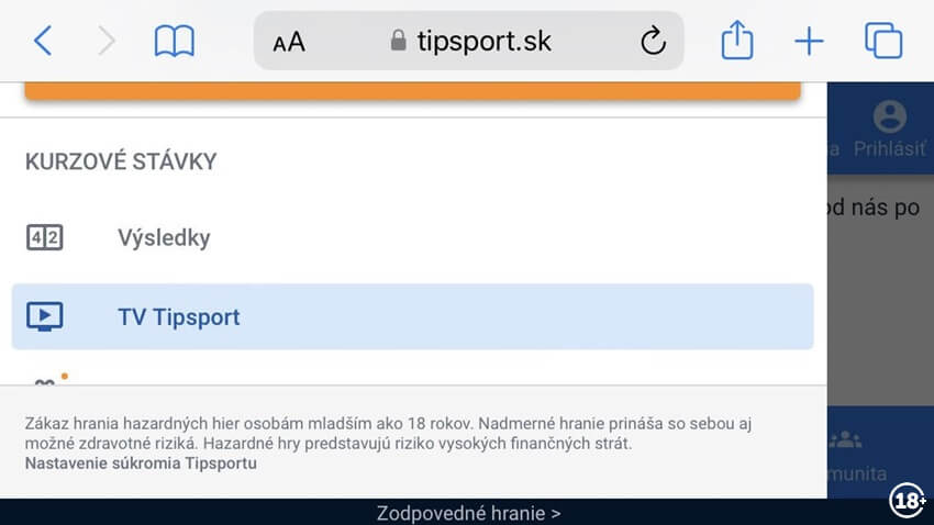 Sledujte Tipsport TV aj cez mobil