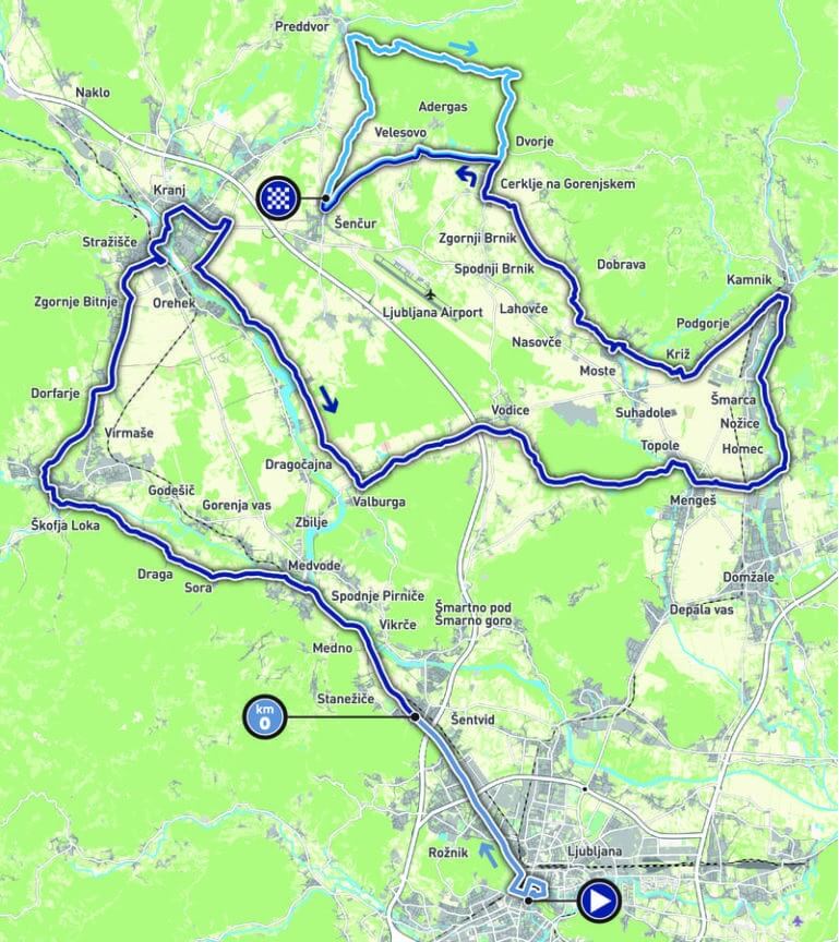 Mapa pretekov ME v&nbsp;cyklistike 2026