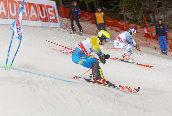 Alpské lyžovanie, paralelný slalom, Mattias Hargin - Zdroj Hans Christiansson, Shutterstock.com