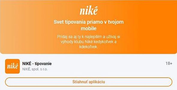 Zaregistrujte sa TU a začnite tipovať online v Niké