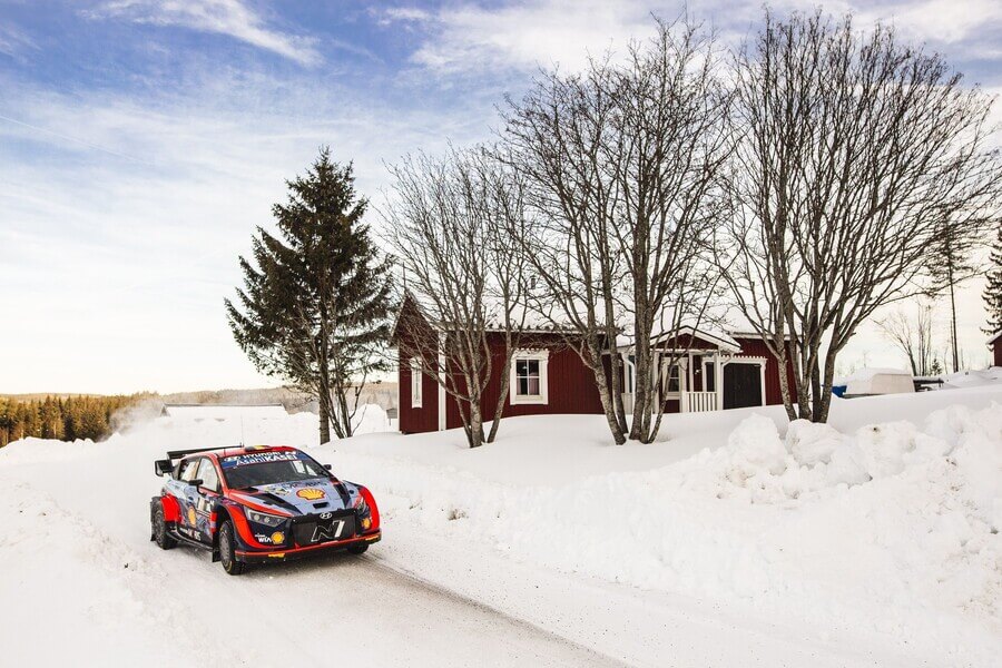 Thierry Neuville, Martijn Wydaeghe, Hyundai Shell Mobis World Rally Team, Hyundai i20 N Rally 1, Rally Švédsko 2022 - Zdroj Profimedia