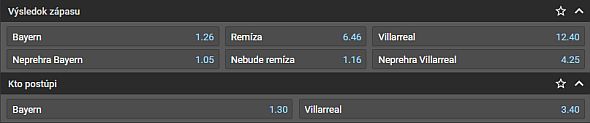 Bayern alebo Villarreal? Kliknite TU a vsaďte si s bonusom 20eur!