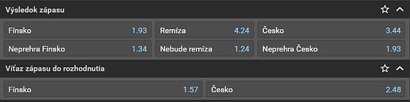 FIN vs. CZE ► vsaďte TU a sledujte NAŽIVO na Tipsport TV