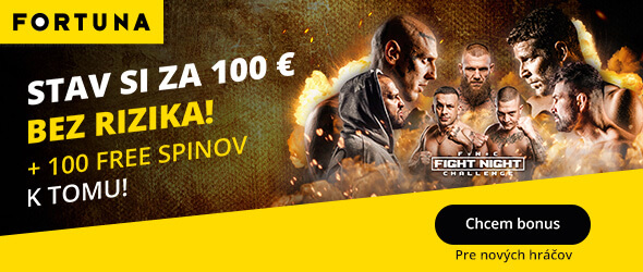 Zaregistrujte sa vo Fortune a tipnite si na Fight Night Challenge 2 za 100 eur bez rizika!
