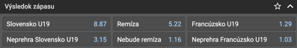 Kurzy na zápas Slovensko vs. Francúzsko na ME vo futbale hráčov do 19 rokov.