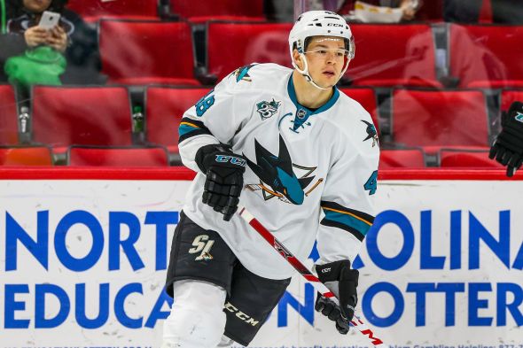 San Jose Sharks center Tomas Hertl (48) during the NHL game between the San Jose Sharks and the Carolina Hurricanes at the PNC Arena. - Zdroj Profimedia.cz