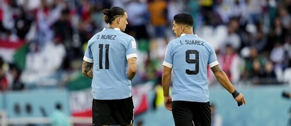 Darwin Nunez a Luis Suárez, Uruguaj, futbal, MS 2022 - Zdroj Profimedia