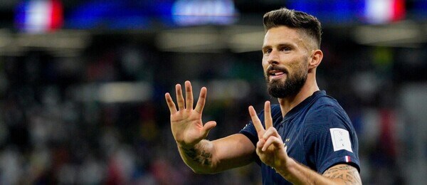 V zápase proti Poľsku na MS 2022 strelil Olivier Giroud svoj 52. reprezentačný gól a stal sa historicky najlepším strelcom Francúzska - Zdroj Profimedia