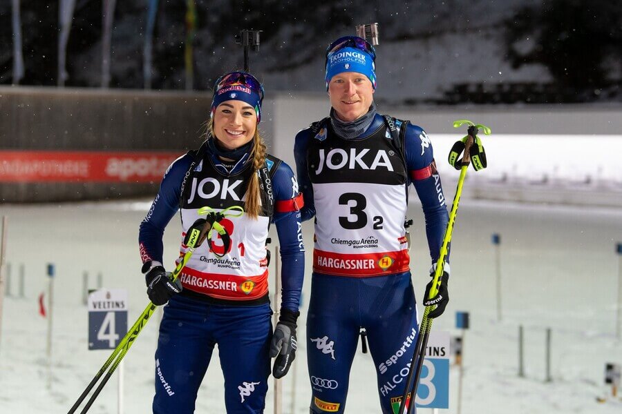 Dorothea Wierer, Lukas Hofer (biatlon, Taliansko) - Zdroj Sven Hoppe/dpa, Profimedia