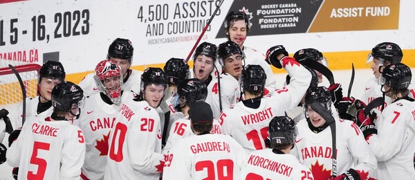 Radosť Kanady po víťazstve nad USA v semifinále MS U20 - Zdroj Profimedia
