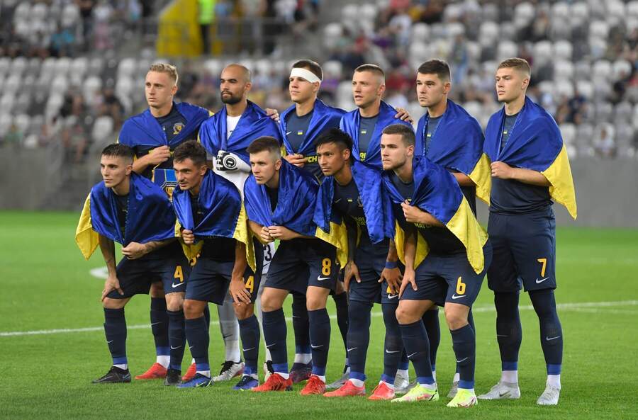 Futbalisti Dnipra pred zápasom s Larnakou (2022) - Zdroj Profimedia