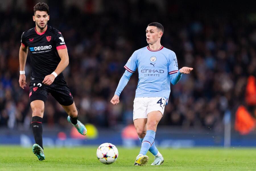 Phil Foden z Manchestru City v zápase Ligy majstrov proti FC Sevilla - Zdroj Will Palmer/SPP, Profimedia