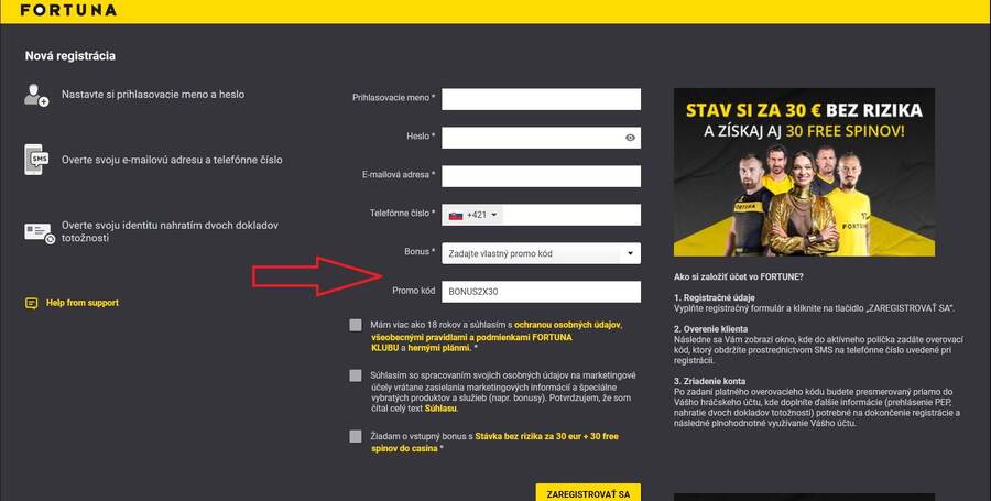 Kliknite SEM a získajte od Fortuny: stávku bez rizika a free spiny