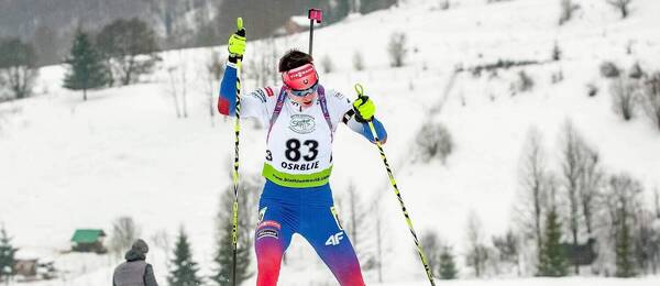 Lukáš Ottinger počas šprintu juniorov na 10 km na MS juniorov a kadetov v biatlone v Osrblí 2019 - Zdroj Profimedia