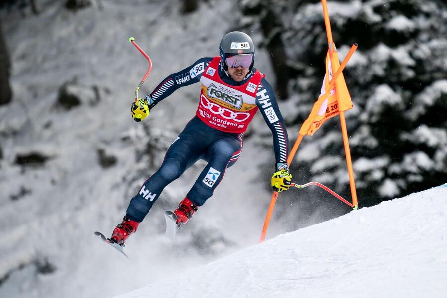 Aleksander Aamodt Kilde na svahoch vo Val Gardene 2022