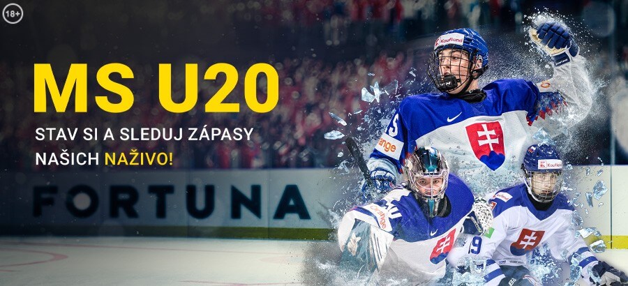 Kliknite TU a sledujte zápasy Slovenska na MS U20 2024 vo Fortune!
