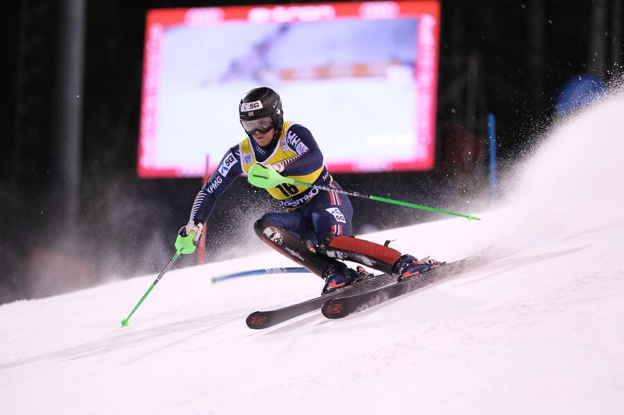 Timon Haugan natrati v Madonna Di Campiglio