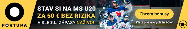 Bonus v hodnote 50 eur a livestreamy MS U20 2024 ► kliknite TU