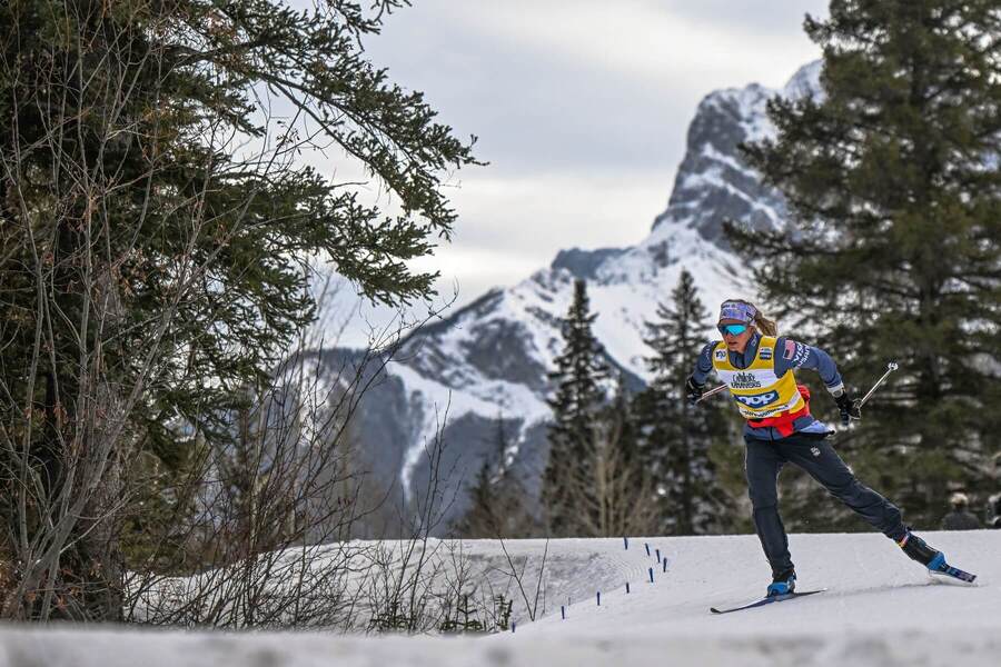 Jessie Diggins (USA), beh na lyžiach