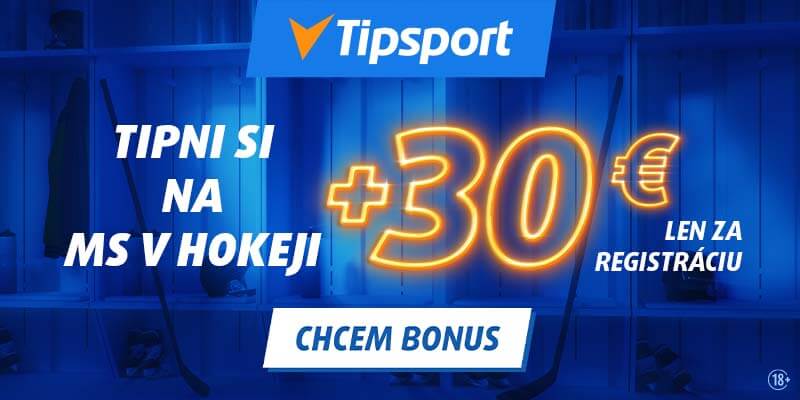 Tipsport bonus 30 eur za registráciu.