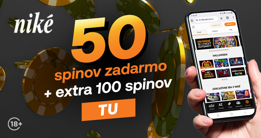 50 free spinov za registráciu v Niké