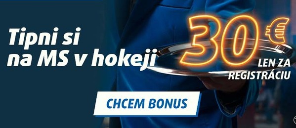 Bonus 30 eur počas MS v hokeji 2025 – kliknite SEM