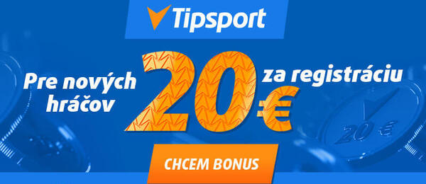 Kliknite TU a získajte 20-eurový kód za registráciu v Tipsporte