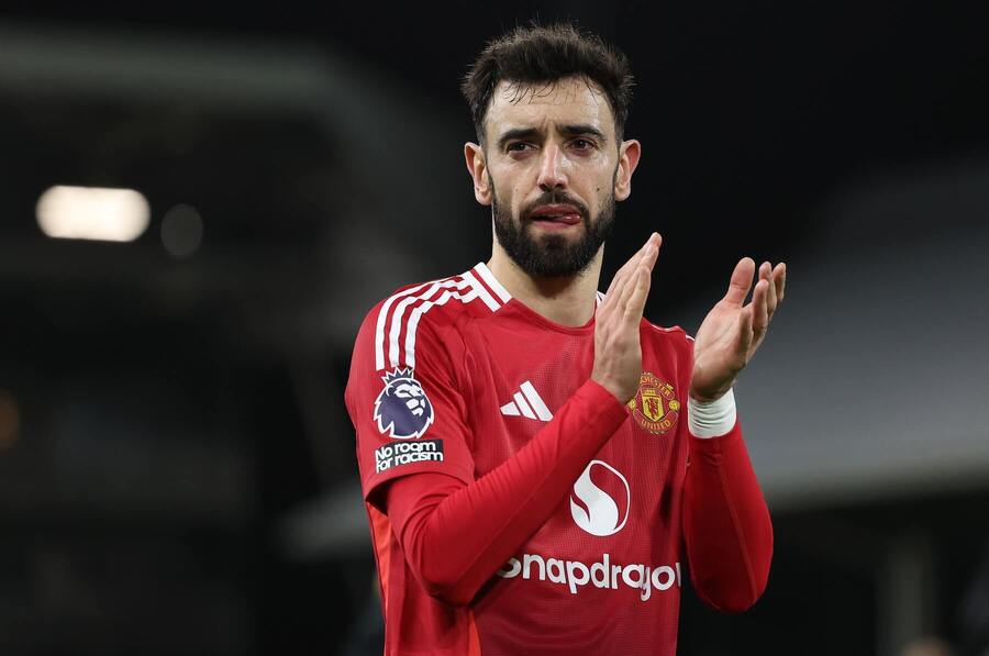Bruno Fernandes ako kapitán Manchestru United.