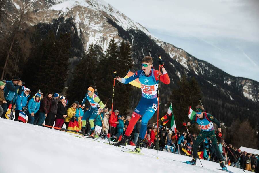 Jakub Borguľa počas štafety mužov v Lenzerheide.