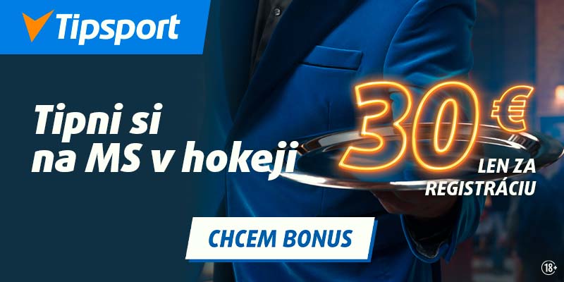 Registrujte sa TU a tipujte MS v hokeji 2025 s bonusom v Tipsporte