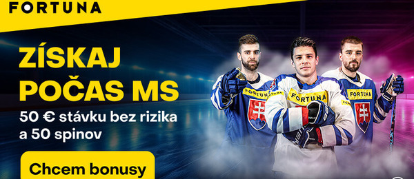 Kliknite SEM a vezmite si bonusy od Fortuny k MS 2025 v hokeji