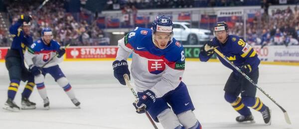 Patrik Koch počas zápasu Slovensko vs. Švédsko na MS 2024.