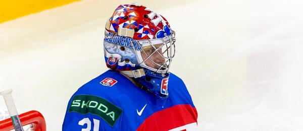 Samuel Hlavaj počas zápasu Slovensko – Slovinsko.