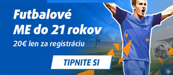 Zaregistrujte sa v Tipsporte a tipujte EURO U21 s bonusom 20 €!