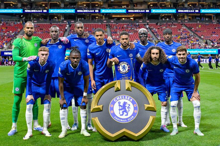 Zostava Chelsea pred zápasom proti Los Angeles.