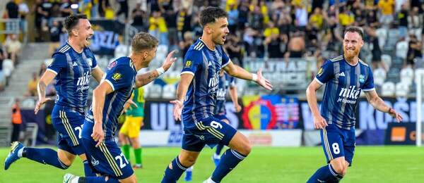 Radosť futbalistov FC Košice v zápase Konferenčnej ligy proti Nemanu Grodno.